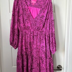 Lilly Pulitzer Deacon 3/4 Sleeve Cerise Pink Pattern Play Size 12